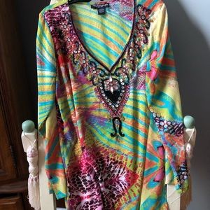 Multi color summer long sleeve top